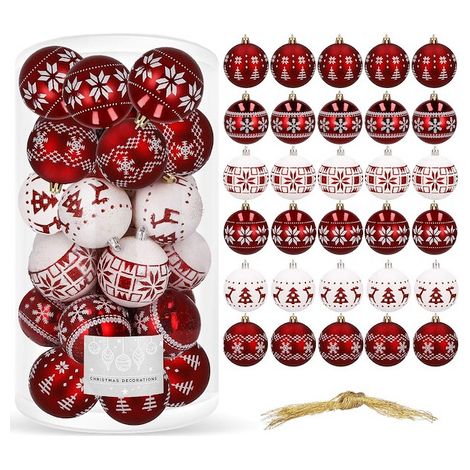 SPRINGOS Bolas de Navidad Bola de plástico 30 piezas 5 cm Adornos de Navidad Decoración navideña (1/5)