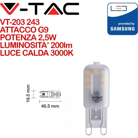 LED LAMPADINA SAMSUNG CHIP - G9 2.5W PLASTICA 3000K                                                      - Luce CALDA (1/5)