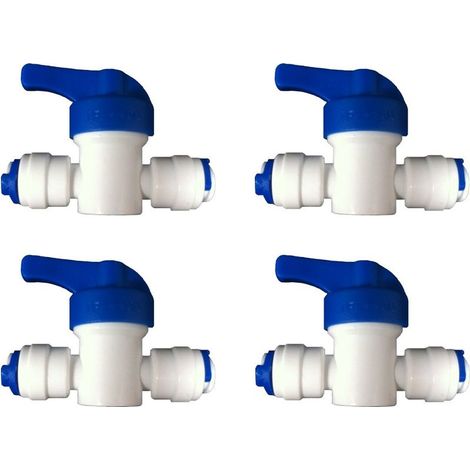 Wasseranschluss-Set mit 4 Inline-Absperrventilen für Umkehrosmose-Filtersysteme von Kühlschränken und Gefrierschränken, LDPE 1/4" (1/3)