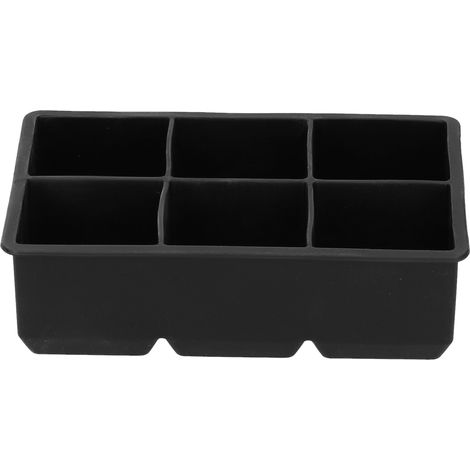 Silikon-Eiswürfelform für 6 große Würfel, quadratische Eiswürfelform, Silikon-Eiswürfelform für Bars und Partys (1/5)