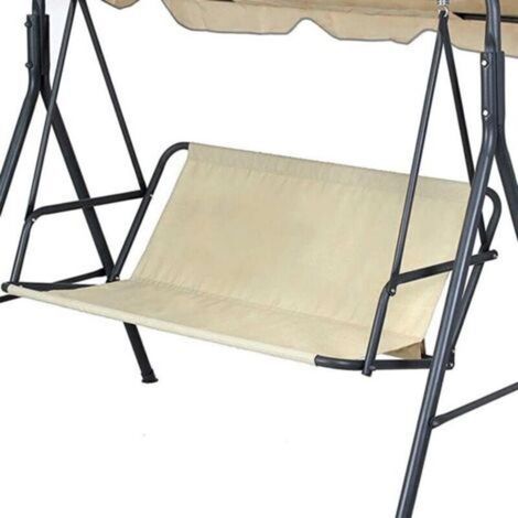 Ersatzbezug aus 900D-Gewebe für Gartenschaukeln (85 x 96 cm), wasserdicht, beige, passend für 2- oder 3-Sitzer-Gartenschaukeln. (1/5)