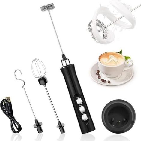 Mousseur à lait - - Modèle - Acier inoxydable - Électrique - Noir (1/5)