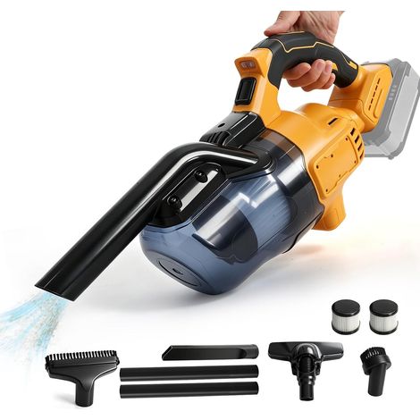 Aspirateur à main sans fil, compatible avec les batteries 18 V 20 V, puissance d'aspiration 16000 Pa, réservoir à poussière 700 ml, 2 filtres HEPA avec lumière LED pour le nettoyage à sec dans (1/5)
