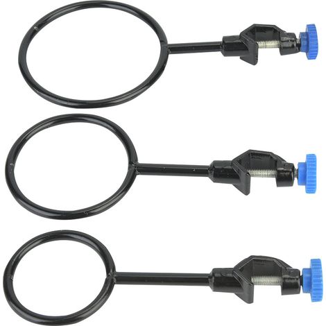 Lot de 3 supports de laboratoire en acier, anneaux fermés, revêtement noir, diamètre 60/80/100 mm (1/5)