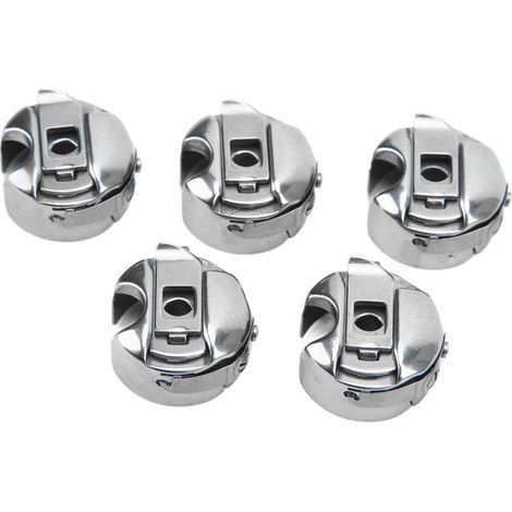 Juego de 5 cajas de bobina de acero inoxidable para máquinas de coser eléctricas y accesorios industriales -Crezuo