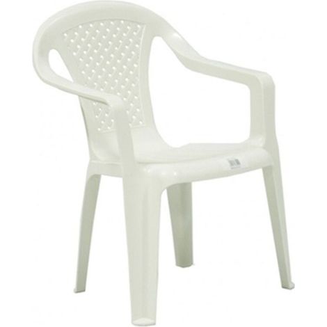 Chaise Enfants - 1 Pièce - Polypropylène - Blanc - 38x38x52 cm - Accoudoirs - Empilable (1/3)