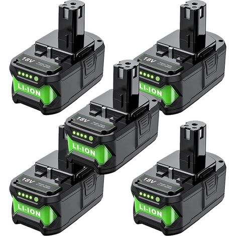 Batterie Lithium, capacité 8000mAh, tension 18V, compatible avec Ryobi, 5Pcs 8000mAh (1/2)