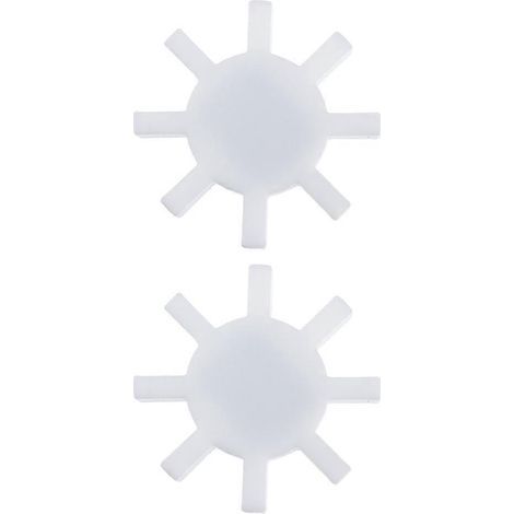2 PTFE-Rührstäbe, zahnradförmig, für Labormischer. – 4,00 x 4,00 x 0,80 cm – Weiß (1/4)
