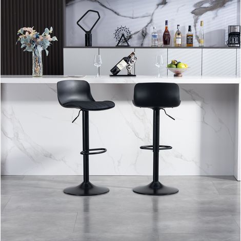Tabouret de bar reglable pivotant noir metal OKMYHOME (1/5)