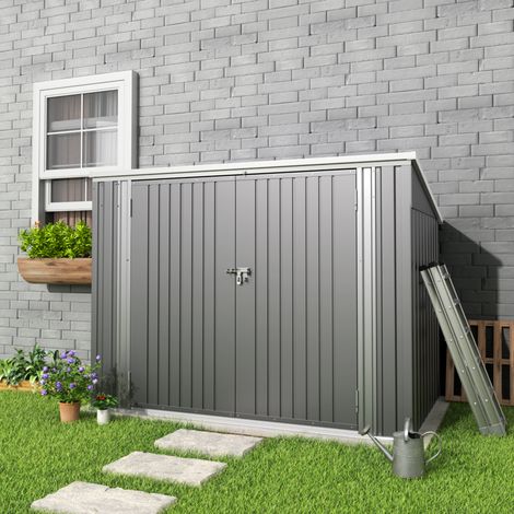 Steel Trash Can Recycle Bin Enclosure Storage Shed (1/5)