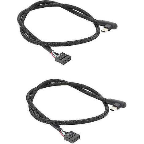(2 pièces) Câble USB 9 broches vers Type C pour carte mère d'ordinateur. Câble en maille anti-blindage pour une stabilité et une sécurité accrues. (1/5)