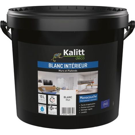 Wand- und Deckenfarbe Einlagig Matt 10 l Weiß - Kalitt Deco