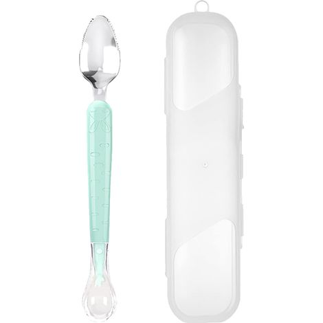 2 Cuillère, Silicone, Doux, Sans bords tranchants, Réutilisable, Bébé (1/5)