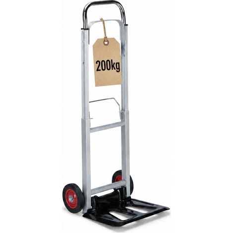 Relaxdays Sackkarre bis 200 kg Traglast, multifunktionale Transportkarre, leicht, Profi, Metall, silber (1/5)