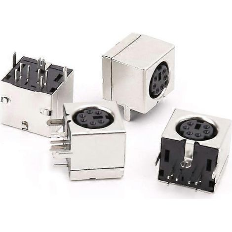 Lot de 10 mini connecteurs femelles 6 broches DIN PS-2 pour circuit imprimé, destinés au soudage et à la souris d'ordinateur. (1/5)