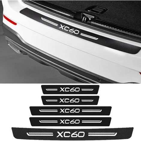 (5 pièces) pour Volvo XC60 - Film de protection anti-coups de pied en fibre de carbone pour seuils de porte et de coffre - Autocollants adhésifs pour seuils avant et arrière (1/3)