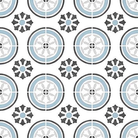 Carrelage effet Carreau ciment Zorelia Bleu 12,3x12,3x0,87 cm Tanerio - Sol et mur intérieur (vendu par carton de 0,51 m²) - RO'MA CARRELAGE
