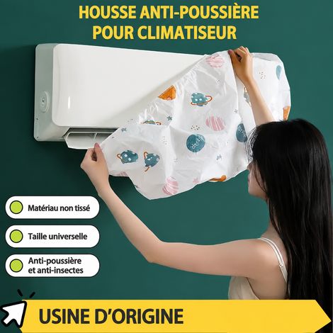 Housse de protection intégrale anti-poussière climatiseur mural tissu non-tissé blanc 80 x 130 cm 10 g – Livraison gratuite (1/5)