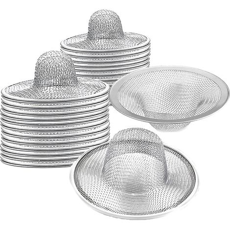 Filtres-paniers robustes en inox, passoire métallique à mailles de 2,75 po (partie supérieure) et 1 po (partie inférieure), convient à l'évier de cuisine ou de salle de bain - lot de 40 (1/5)
