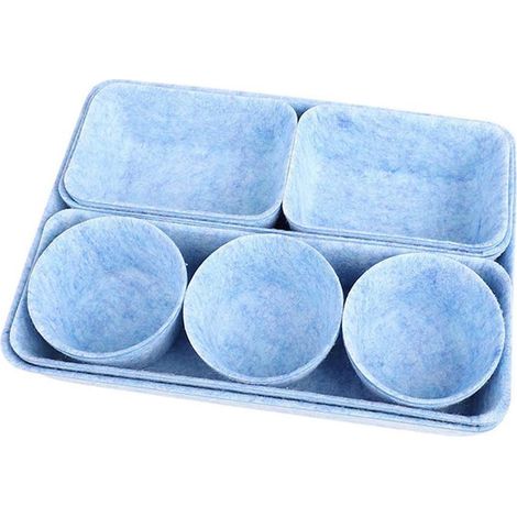 Boîte De Rangement Pour Tiroir - Boîte Organisatrice En Feutre - Pour Bureau, Maquillage, Chaussettes, Accessoires - Lot De 8 Pièces (1/5)