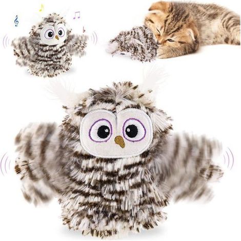 KLVGTIFS PU - Jouets pour Chats avec Ailes Battantes,Chats avec Sons et Grincements,Jouets Pour Chats Rechargeables avec Trois Modes de Vibration (1/5)