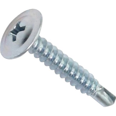 C44676 - Lot de 100 - Vis autoperceuses pour tôle - Tête bombée large - 4,2 x 25 mm - Acier zingué - Empreinte cruciforme - Bricolage - Rénovation (1/5)