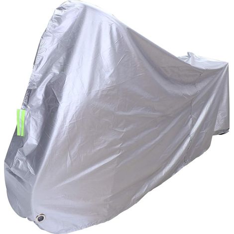 Housse Étanche pour Moto Couverture de Moto XL 190t Argenté Protection Anti-poussière Pluie UV Résistante Outdoor Motocycliste (1/5)