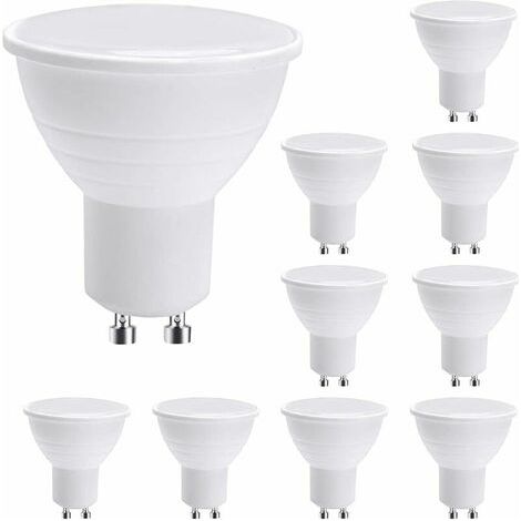 GU10 LED-Spotlampen, 7 W warmweiß (entspricht 50 W Halogen), Energiesparlampe, 600 lm, 120° Abstrahlwinkel, nicht dimmbar, 10er-Packung (1/5)