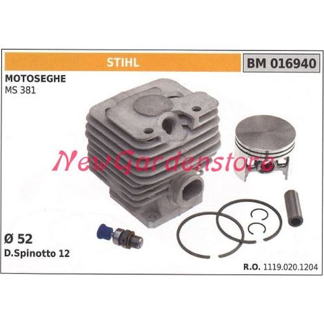 Cilindro pistone segmenti STIHL motore motosega MS 381 016940