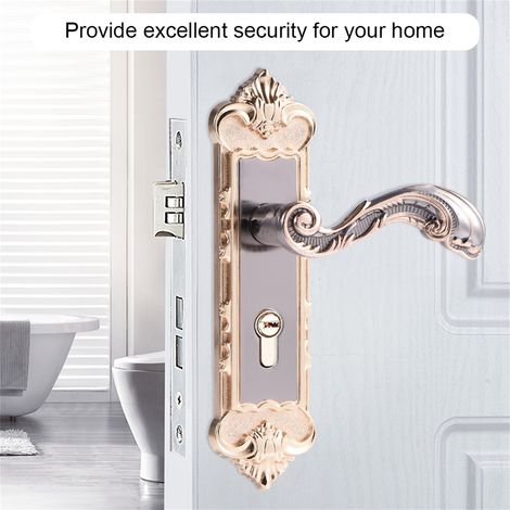 Serrure de porte intérieure antivol de style européen rétro en alliage d'aluminium, style vintage. (1/5)