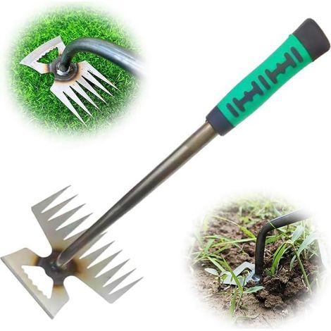 Sarceau de jardin - Désherbeur manuel en acier au manganèse durable (11 dents)