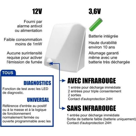 Fumigène opacifiant anti-intrusion - Smartek - Nubi 4.0 - Batterie - Sirène intérieure - Connecté