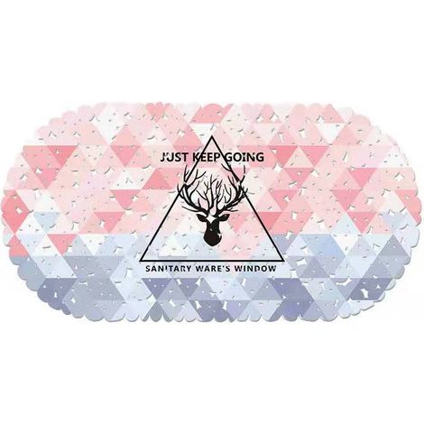 Imprimé Tapis de douche de bain Antidérapant, Antidérapant Durable Résistant à la moisissure PVC Rectangulaire Tapis de baignoire avec Ventouses (35 x 69 cm) (1/5)