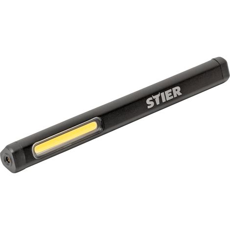 STIER Akku COB LED Stiftleuchte 200 Lumen, 750 mAh Akku, Aluminiumgehäuse, USB, Clip und Magnet, stufenlos dimmbar (1/5)
