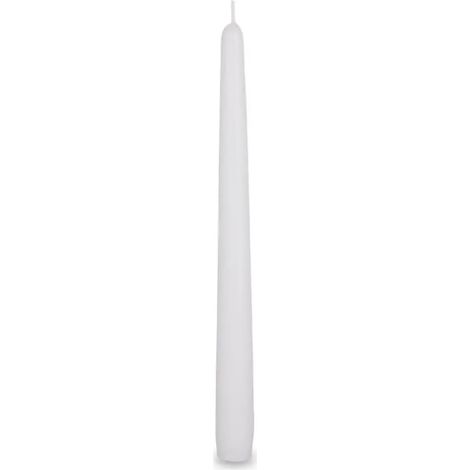 bougies coniques blanches - Durée de combustion de 7 heures - 22 × 245 mm - Sans fumée - Sans parfum - Pour bougeoirs et décoration de table (1/4)