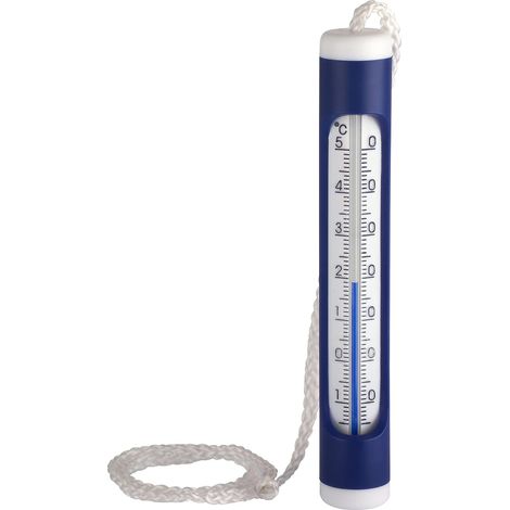 Thermomètre analogique de piscine et d'étang, avec cordon de fixation, mesure la température de l'eau sous l'eau, bleu L 24 x B 24 x H 160 mm (1/4)