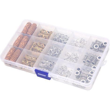 75 silberne und goldene Flechtperlen für Dreadlocks und Bärte, ethnische Haaraccessoires (1/5)