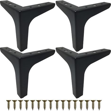 4 Pieds de Meubles Métal Diamant 13cm avec Vis - pour Canapé, Tables Basses, Placards, Armoires TV (1/5)