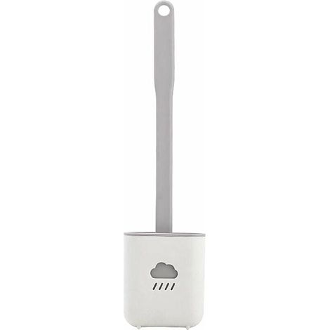 Brush Toilet - Silicone Head - 360° Rotating - Hollow Drain Design - Ergonomic PP Handle - Wall-Mountable Holder - 1 Piece (1/5)