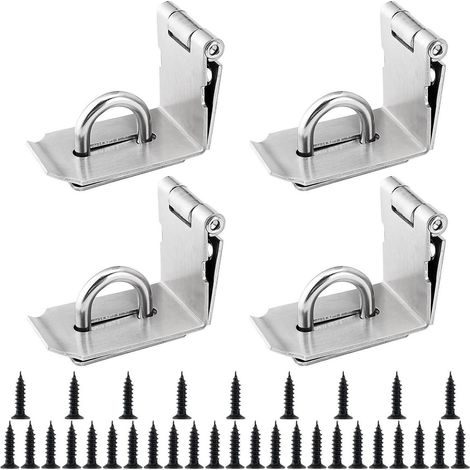 4x Rechtwinklige Vorhängeschlösser 10cm Edelstahl Türriegel mit Schrauben