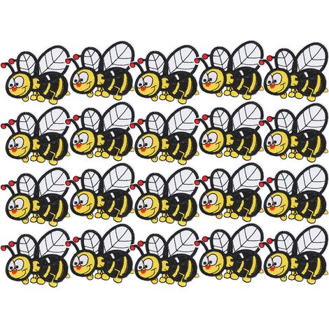 Lot de 20 Patchs Brodés Abeille Insecte à Repasser pour Vêtements Sac à Dos Accessoires (1/5)