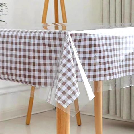 Tischfolie Transparent 100x180cm, PVC Tischdecke abwaschbar, kratzfest