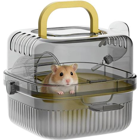 Cage de transport pour hamster avec Roue d'Activité Intégrée et Boîte Sac de Transport pour Rongeurs avec Poignée pour Cochon d'Inde, Lapin, Souris, , Chinchilla, Idéal pour Camping (1/5)