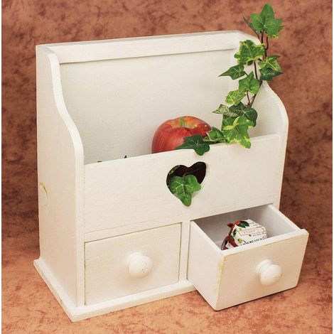 Minikommode Kommode mit 2 Schubladen 12236 Regal 28 cm Schmuckkasten Shabby Regal