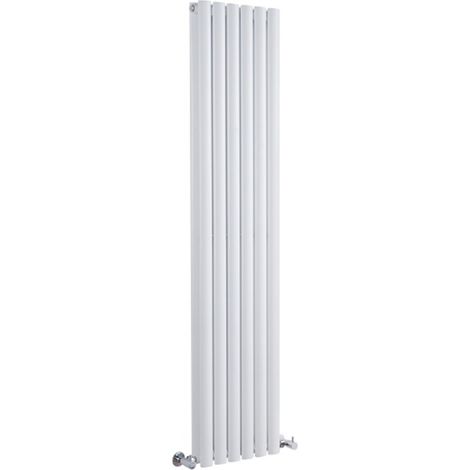 Milano Aruba White Vertical Column Double Oval Panel Radiator - 1780mm x 354mm (1/5)