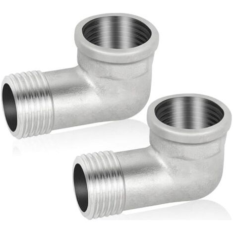 Pair Lot de 2 raccords coudés en acier inoxydable 304 - 90° - DN20 - Coude de 90° - Coude intérieur 3/4\" - Filetage intérieur x filetage extérieur en acier inoxydable sanitaire (1/5)