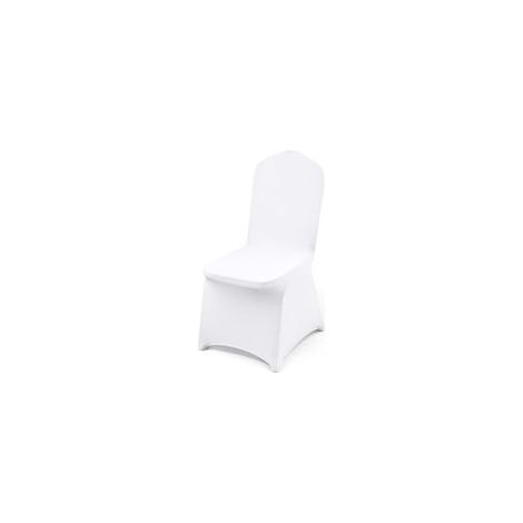 Couverture Housses de Chaise Mariage 5 Pièces Housse de Chaise Blanche Housse de Chaise Banquet pour Chaises sans Bras Polyester et Élasthanne Élastique Soirée Célébration Décoration (1/5)