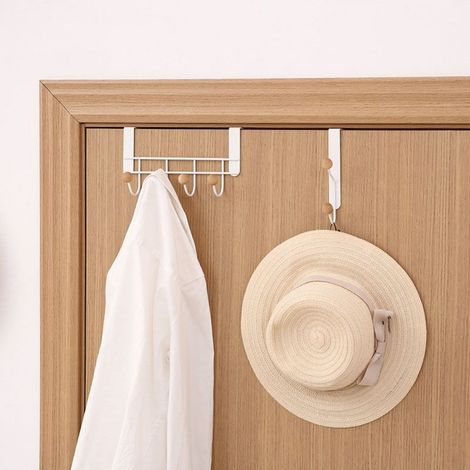 Door Coat Rack, Door Hook,Hanging Door Hook for Bedroom Bathroom Kitchen Door (1/5)