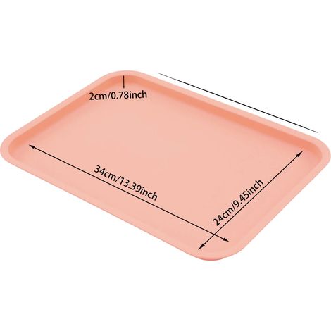 Bandeja para alimentos, material resistente, uso versátil, color rosa. (1/2)