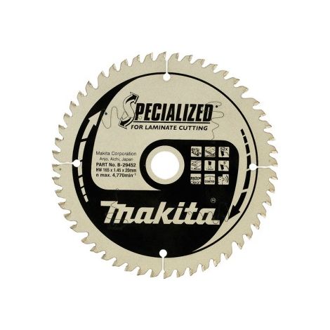Lame de scie pour stratifié Makita 165x1 45x20 0 mm Z52 5°